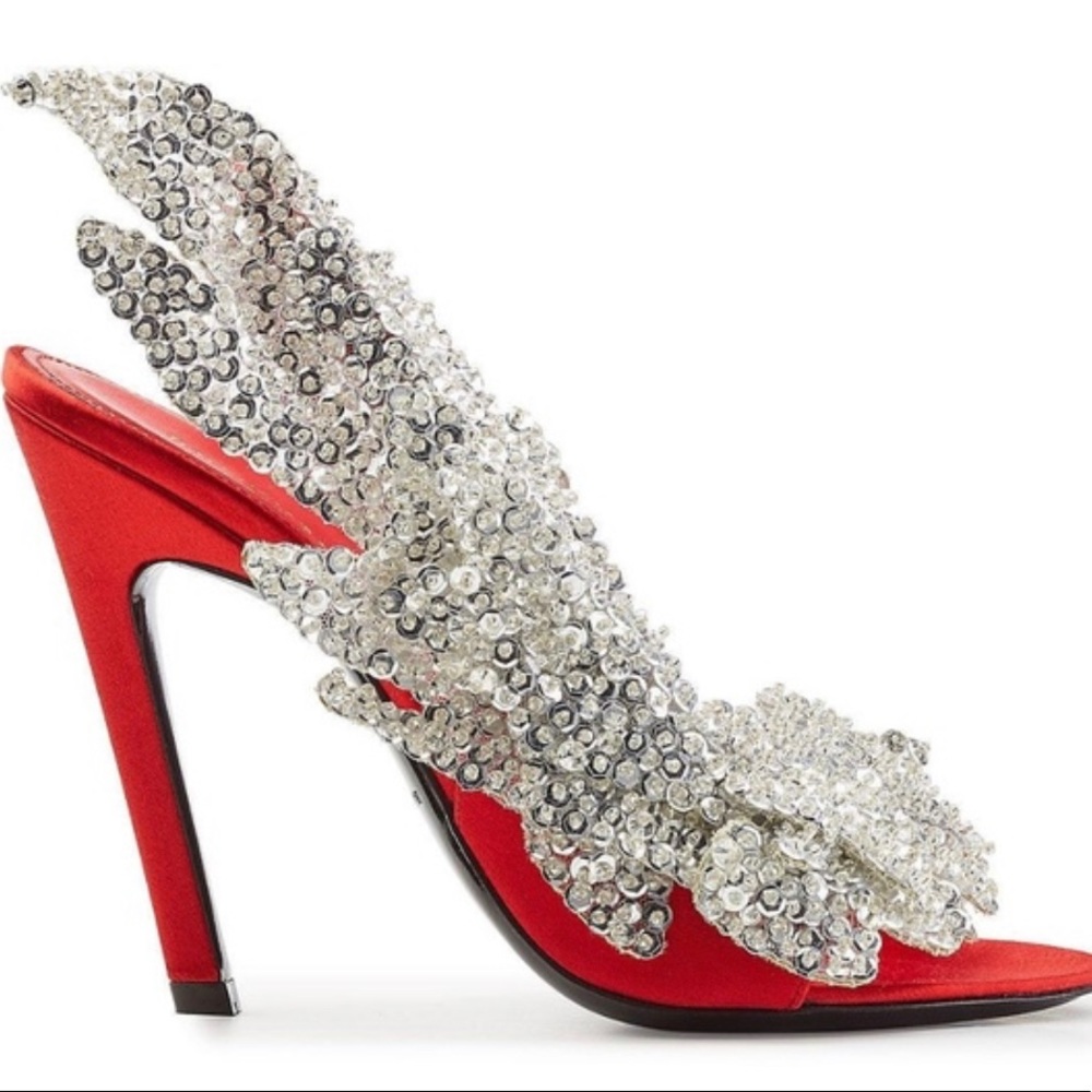 Sequin slingbacks